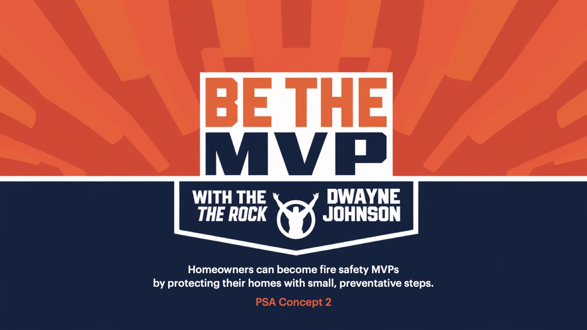 Stacked orange-and-navy athletic wordmark reading 'Be the MVP' with a raised-arms figure lockup