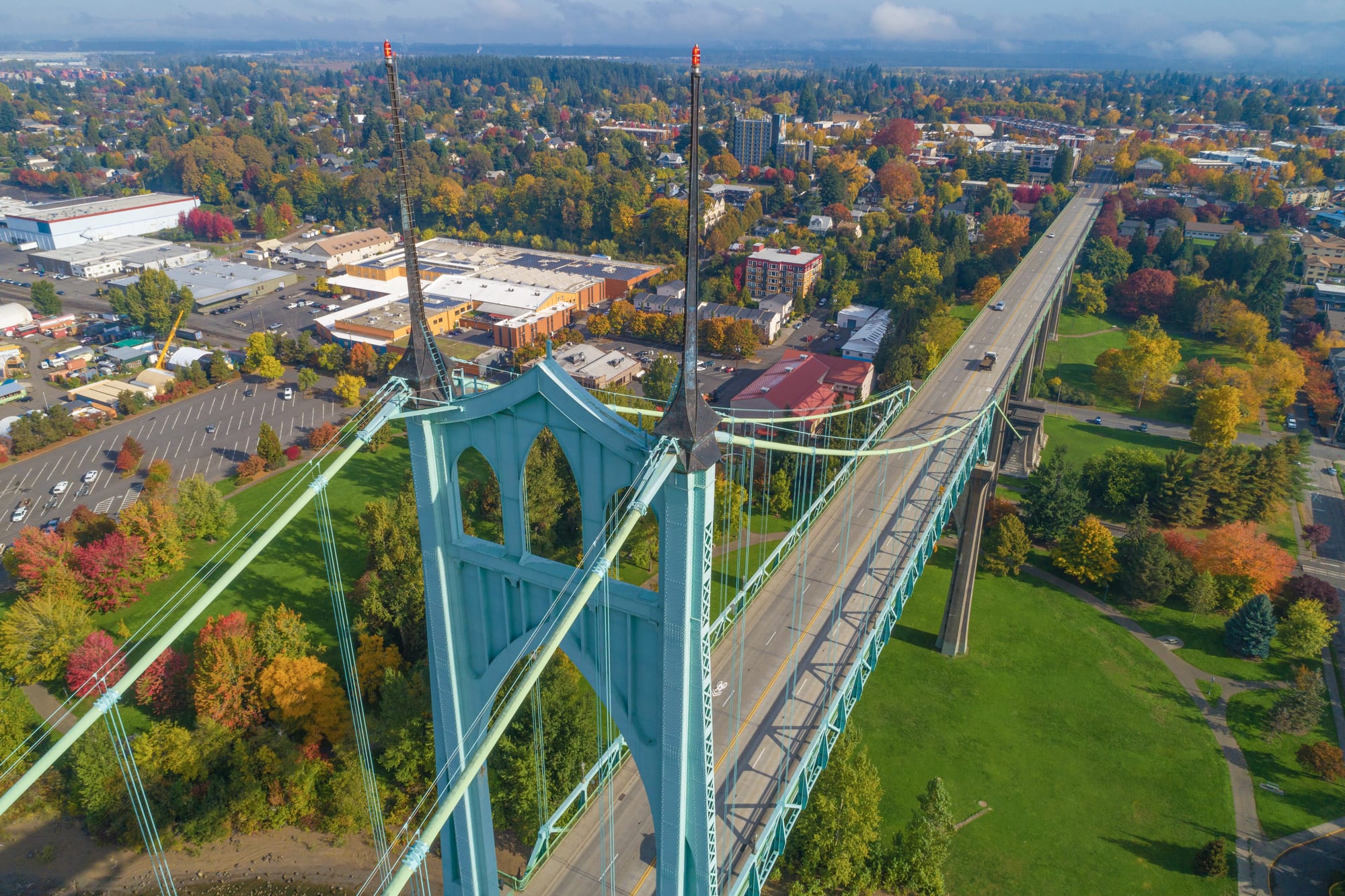 St Johns Bridge — Portland aerial panoramas